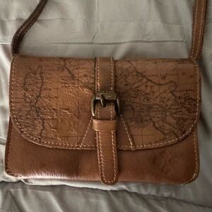 Vintage Patricia Nash Brown Leather Flap Close Crossbody Purse EUC